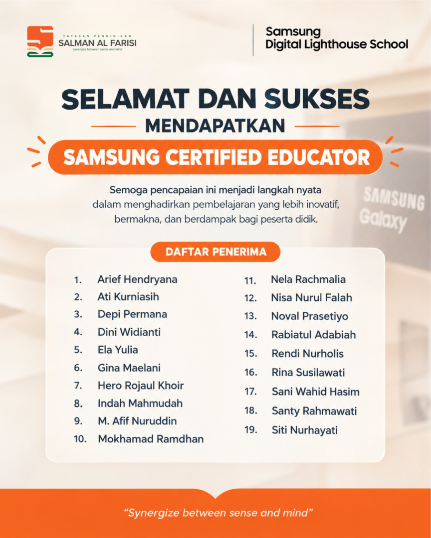 Guru Salman Al Farisi Sukses Meraih Samsung Certified Educator